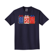 Load image into Gallery viewer, USA Coquette Bows — Garment-Dyed Tee  ·  Color: Navy
