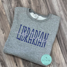 Load image into Gallery viewer, Personalized Teacher Crewneck Sweatshirt, Embroidered Teacher Shirt
