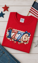 Load image into Gallery viewer, 1776 Coquette — Garment-Dyed Tee  ·  Color: Red
