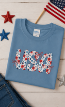 Load image into Gallery viewer, Floral USA — Garment-Dyed Tee  ·  Color: Steel Blue
