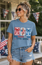 Load image into Gallery viewer, Faith Freedom 250 Years — Garment-Dyed Tee  ·  Color: Steel Blue
