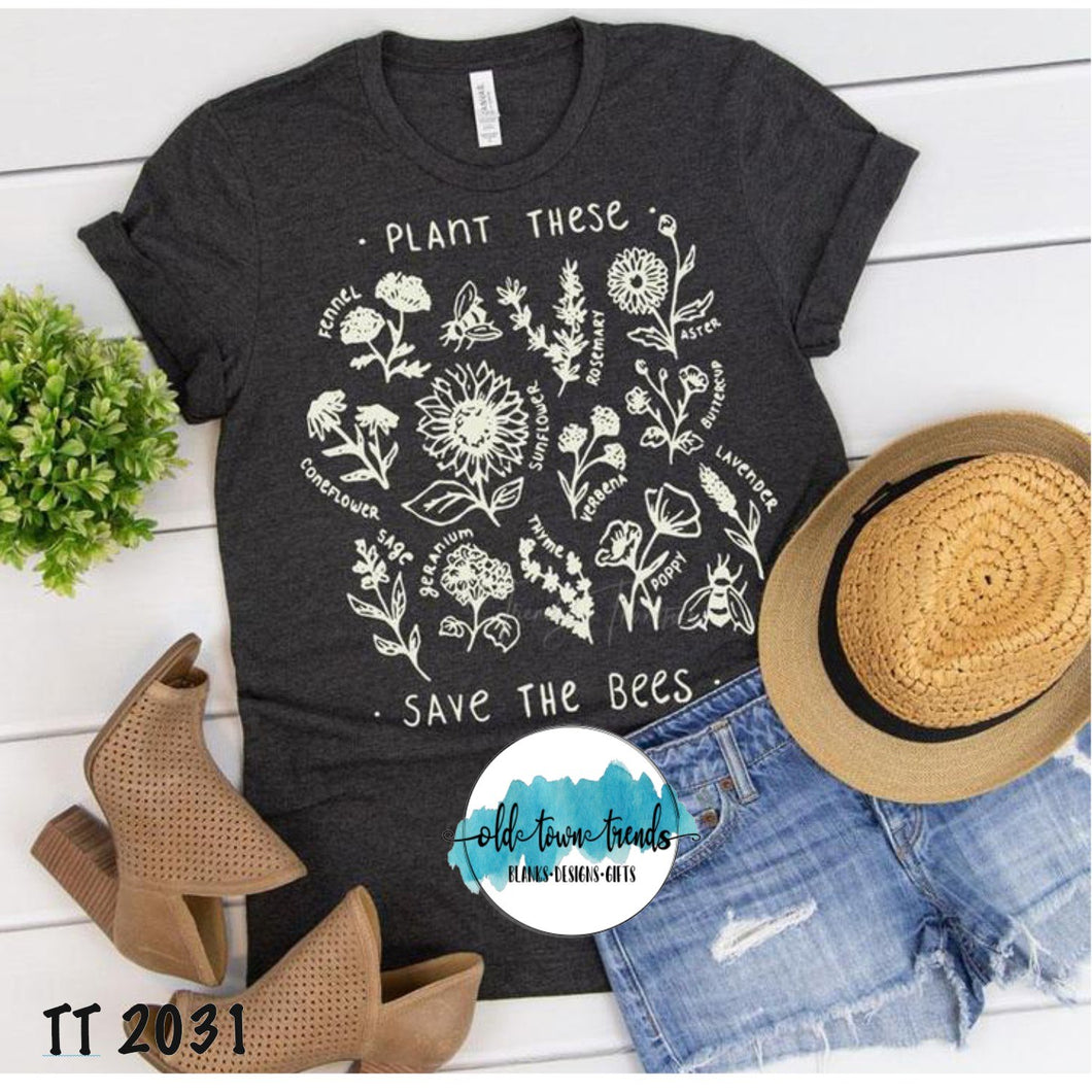 Plant These Save the Bees Creme Ink