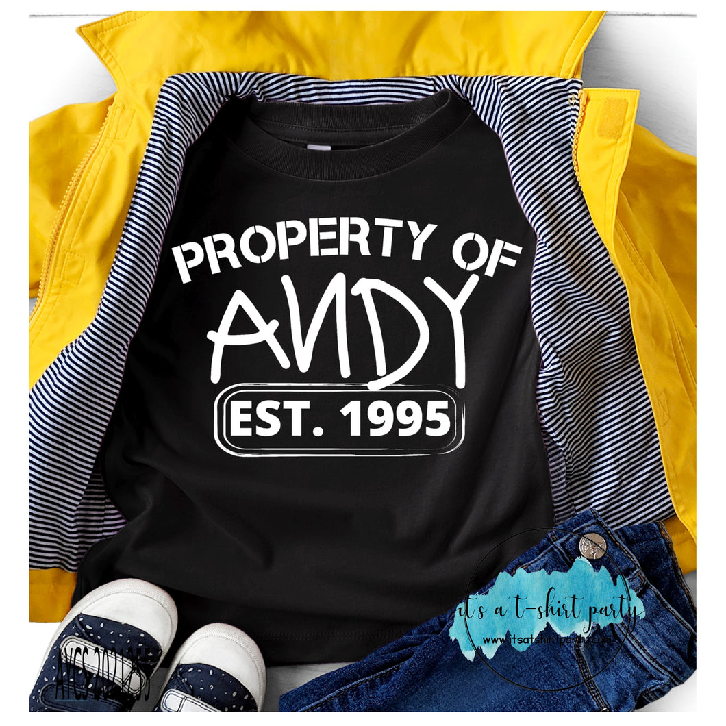 Property of Andy Toy Story