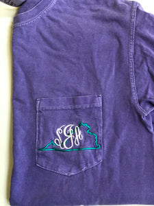 State Stitched Monogram Tee