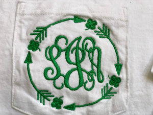 Shamrock Circle Monogram Pocket Tee