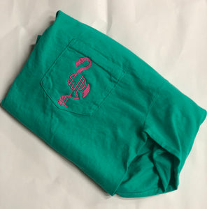 Flamingo Stitched Monogram Tee