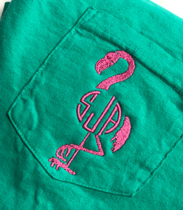 Flamingo Stitched Monogram Tee