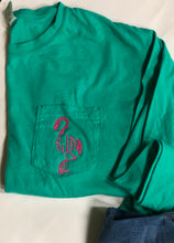 Load image into Gallery viewer, Flamingo Stitched Monogram Tee
