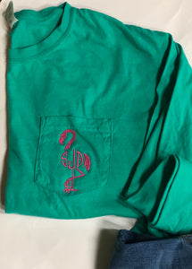 Flamingo Stitched Monogram Tee