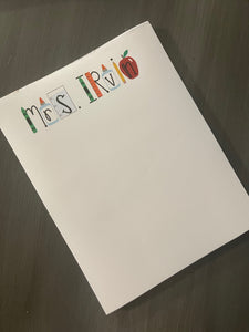 Personalized School/Teacher Notepad