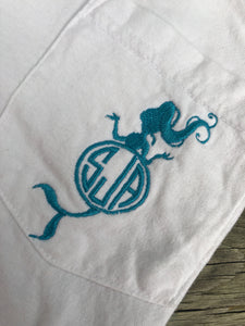 Mermaid Stitched Monogram Tee