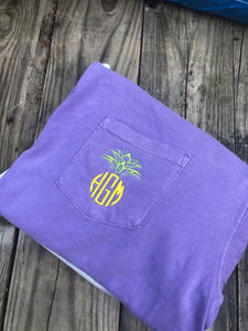 Pineapple Monogram Pocket Tee