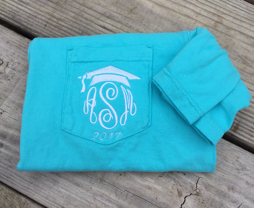 Graduation Senior 2021 Stitched Monogram Tee