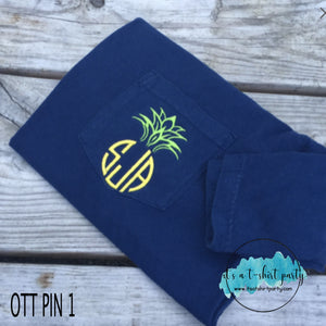 Pineapple Monogram Pocket Tee