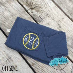 Softball Monogram Pocket Tee