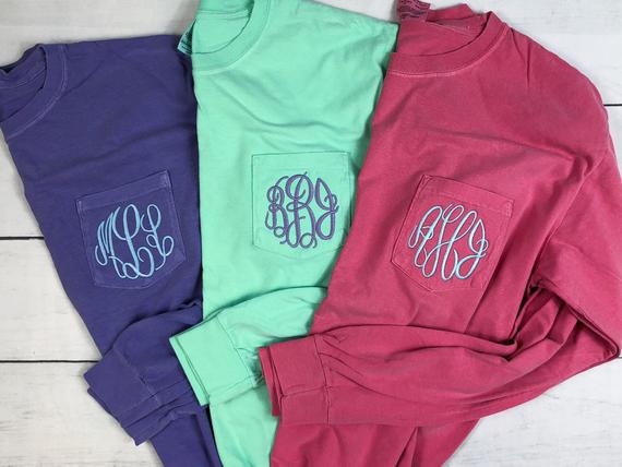 Monogram Pocket Tees (Stitched Monograms)